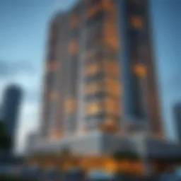 Stunning view of Afamia Tower 2 showcasing its unique architectural features