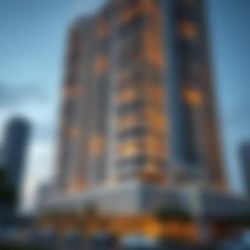 Stunning view of Afamia Tower 2 showcasing its unique architectural features