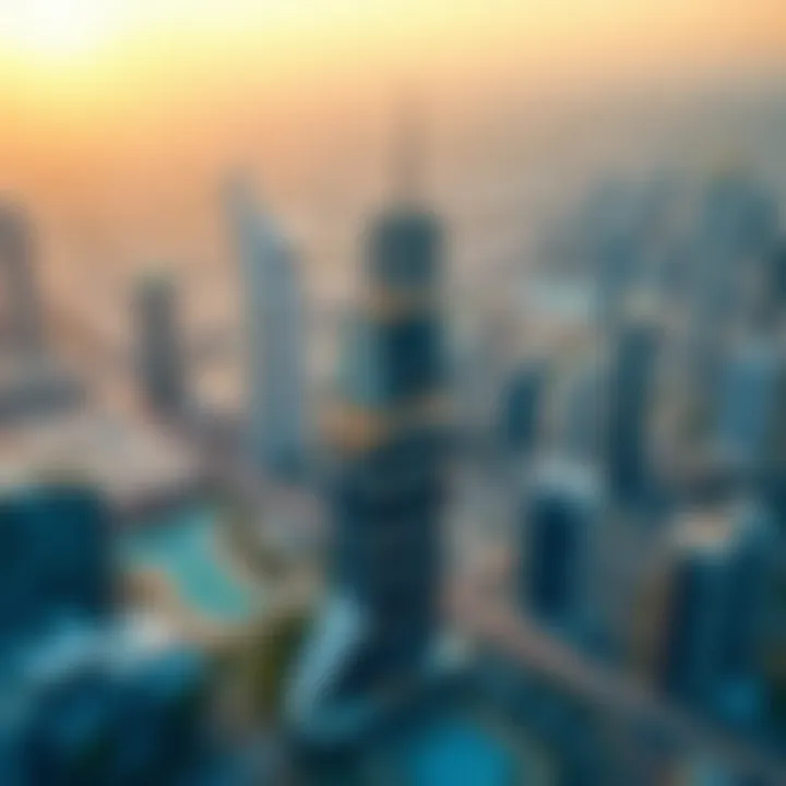 Aerial view of Dubai showcasing the strategic location of Afamia Tower 2