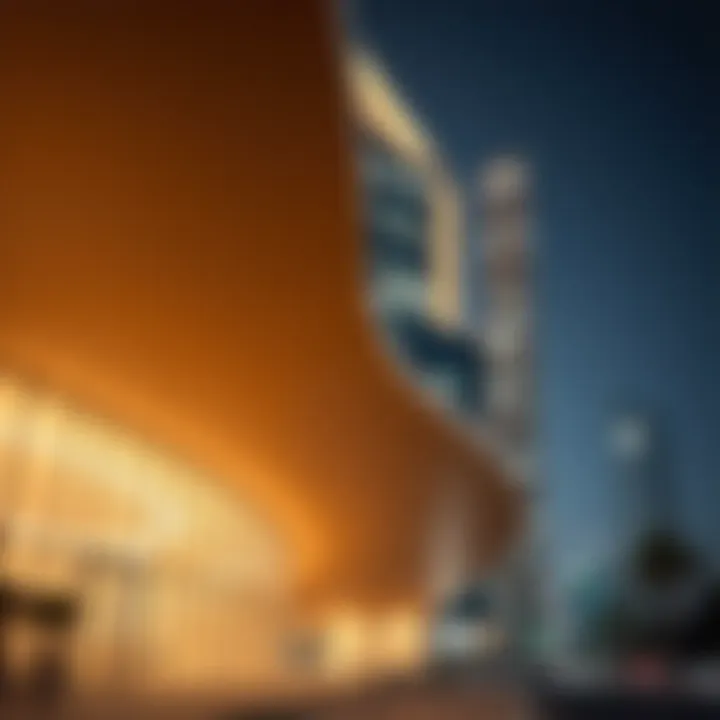 Contemporary design of the Al Razi Building showcasing its unique architectural features.