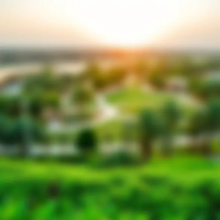 A panoramic view of the park showcasing its expansive greenery