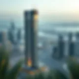 Stunning view of Creek Edge Tower 2 against Dubai's skyline