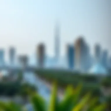 Dubai skyline with real estate developments