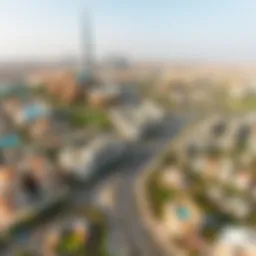 Aerial view of Al Qusais showcasing urban development