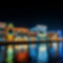 A stunning view of Al Seef Waterfront showcasing its unique architectural design and vibrant atmosphere.