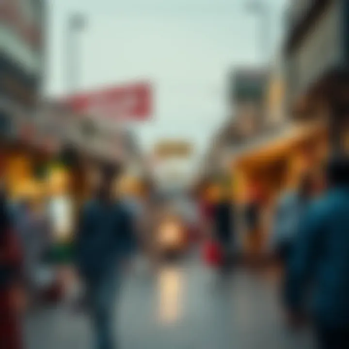 The Energetic Atmosphere of Meena Bazar A bustling scene of shoppers and stalls in Meena Bazar