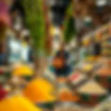 Vibrant display of spices and herbs at Bur Dubai Meena Bazar