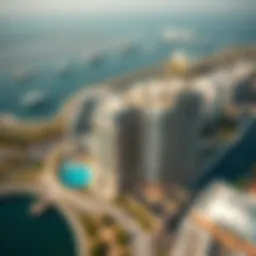 Stunning aerial view of Palm View showcasing its architectural splendor