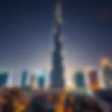 The Burj Khalifa towering over Dubai's skyline