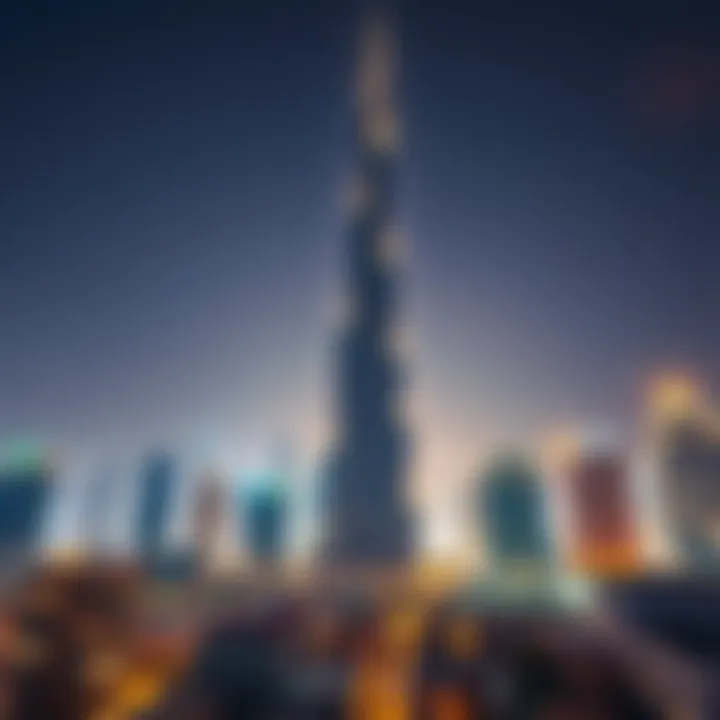 The Burj Khalifa towering over Dubai's skyline