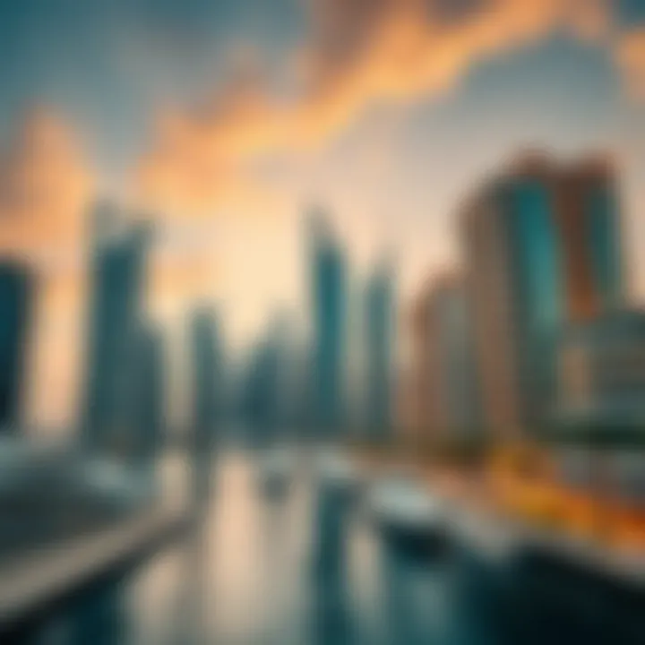 The modern design of the Dubai Marina skyline