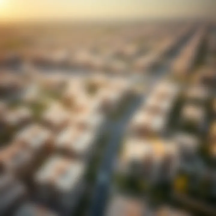 Aerial view of Khafayif Al Khawaneej showcasing residential developments