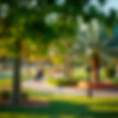 Green parks and recreational areas in Khafayif Al Khawaneej