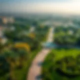 Aerial view of Khalifa Park showcasing its lush greenery and pathways