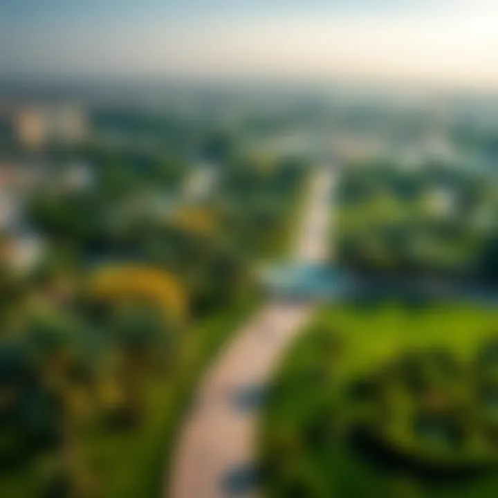 Aerial view of Khalifa Park showcasing its lush greenery and pathways
