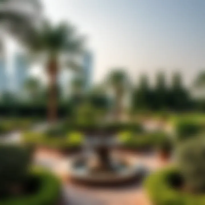 Beautifully landscaped gardens within Khalifa Park