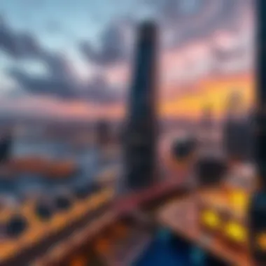 Panoramic view of Dubai from Marina Arcade Tower