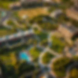 Aerial view of Park Field in Dubai Hills showcasing the lush greenery and modern architecture