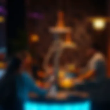 Cozy Setting for Shisha Enjoyment Group enjoying shisha and conversation in a cozy setting