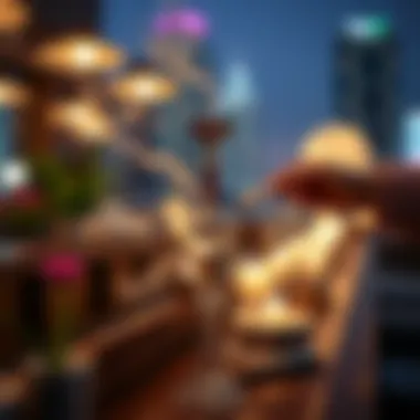 Preparation of an Exquisite Shisha Experience Shisha being lit and prepared for an exquisite experience