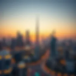 Stunning view of Dubai's skyline during sunset