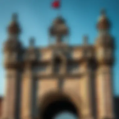 Intricate Details of a Historical City Gate Tower Intricate details of a historical city gate tower