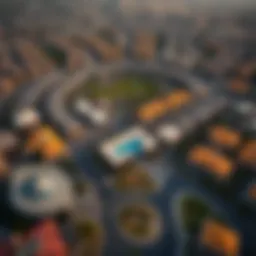Aerial view of Serena neighborhood showcasing its layout