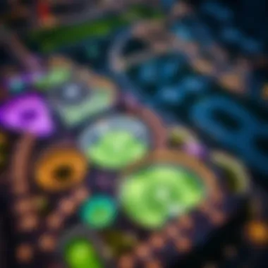 Aerial view of Top Golf Dubai showcasing its vibrant atmosphere and design