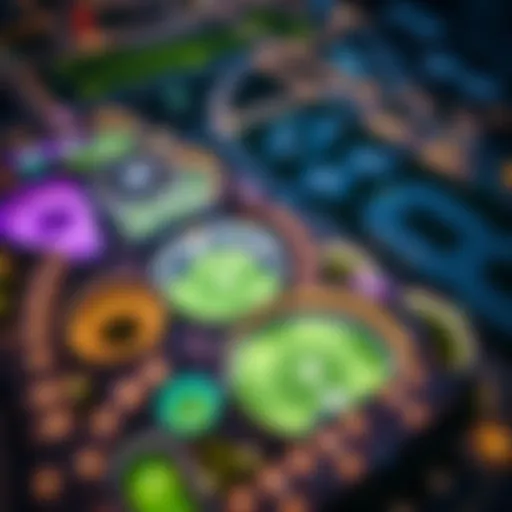 Aerial view of Top Golf Dubai showcasing its vibrant atmosphere and design