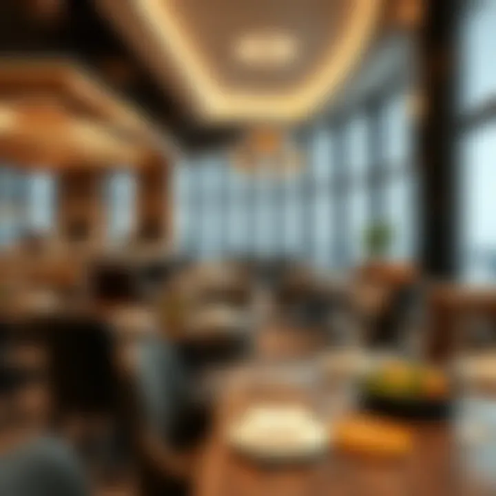 Dining area with gourmet cuisine