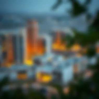 Modern Residential Development in Mussafah Panoramic view of Mussafah showcasing modern residential buildings