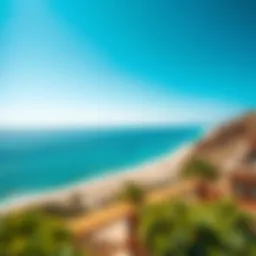 A panoramic view of Mamzar Beach showcasing its azure waters and pristine sands