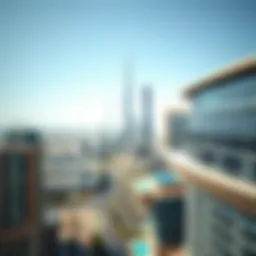 Aerial view of Dubai skyline showcasing modern architecture and real estate developments
