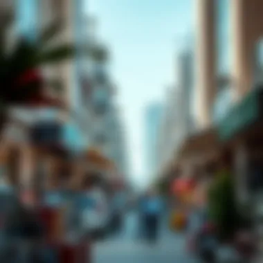 A vibrant market scene highlighting various properties available for investment in Dubai
