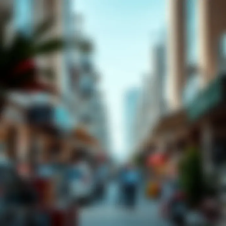A vibrant market scene highlighting various properties available for investment in Dubai