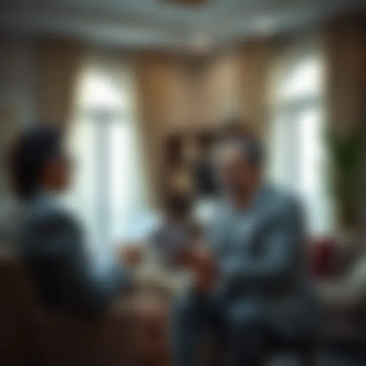 Landlord and Tenant Communication A landlord and tenant discussing rental agreements