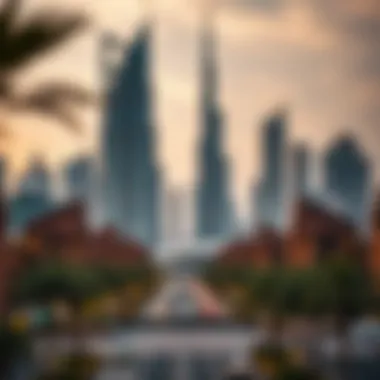 Dubai's Real Estate Landscape A modern Dubai skyline highlighting real estate developments