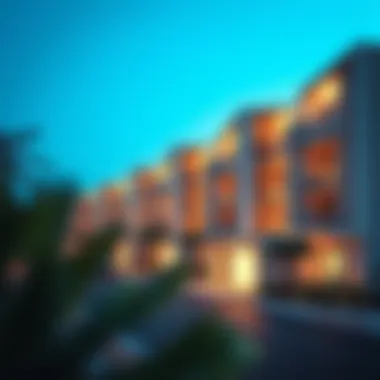 Render of a futuristic housing project in Dubai