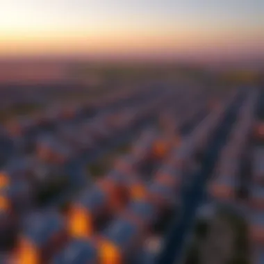 Aerial perspective of residential communities in Dubai