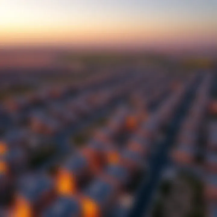 Aerial perspective of residential communities in Dubai