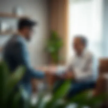 Landlord and tenant discussing lease terms