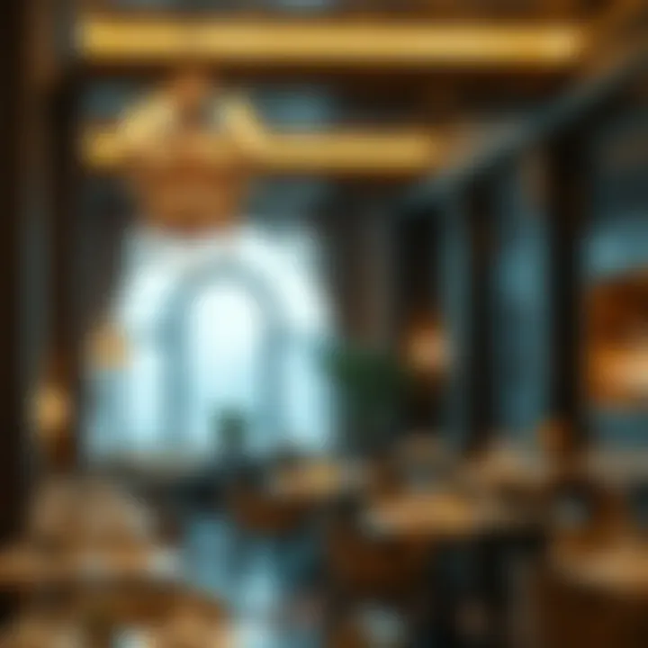Elegant Restaurant Interior in Bur Dubai Interior view of a well-decorated restaurant highlighting ambiance and design.