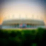 Exterior view of Sheikh Zayed Cricket Stadium showcasing architectural brilliance