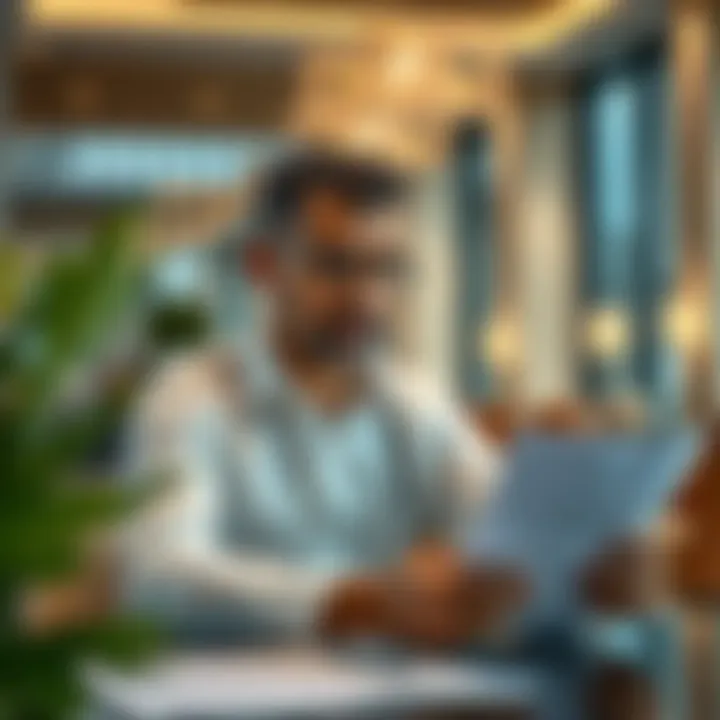 Tenant reviewing lease agreements and market insights