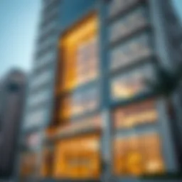 The striking facade of the Al Hamd Building reflecting modern architectural trends