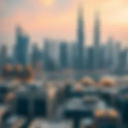 Skyline of Dubai showcasing iconic buildings
