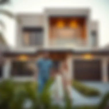 Family Ties and Property Investment in Dubai A family in front of a property investment opportunity in Dubai